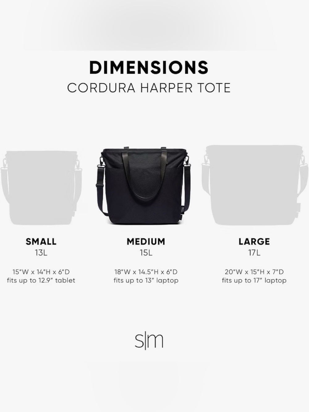 Simple modern medium tote - midnight - Picture 3 of 7